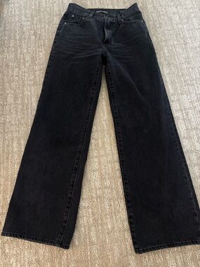 Aritzia Black High-Rise Wide-Leg Jeans